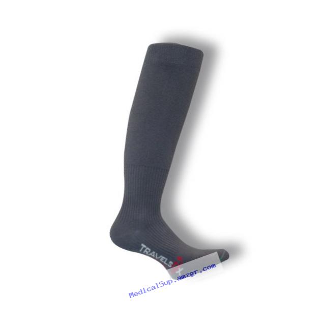 Travelsox Flight Travel Socks OTC Patented Graduated Compression, TS1000, Grey, Large Unisex Sizing