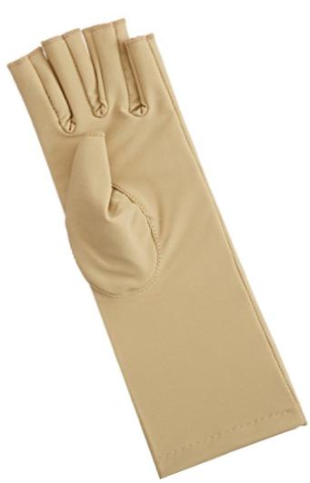 Rolyan Compression Glove, Left Handed Open Finger Glove, Size Medium, Swelling and Edema Glove with Seams on Inside for Wearing Under Clothes, Open Fingertips Gloves for Lymphedema, Arthritis, and Swelling
