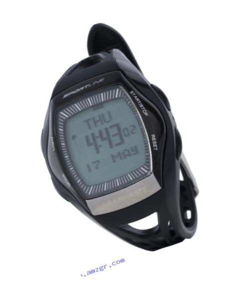Sportline Solo 965 Heart Rate Monitor Watch + Pedometer With Tap Display To Track Steps, Distance And Speed-Black