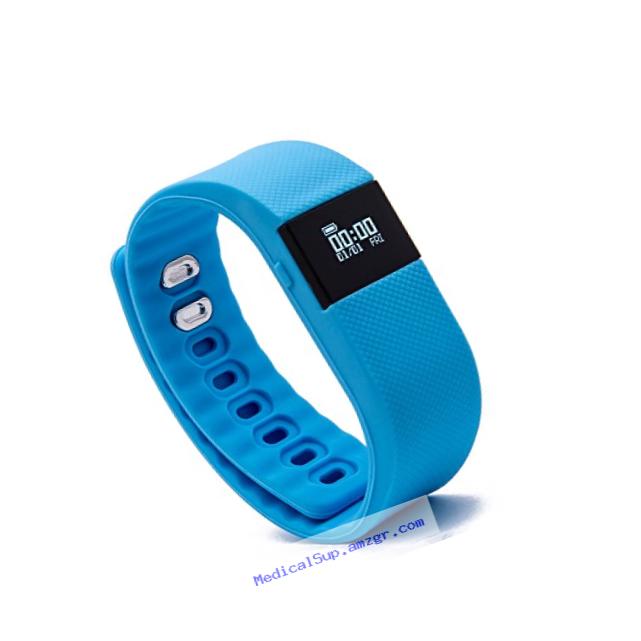 BlueWeigh Rainbow Fitness Activity Tracker with Sleep Monitor, Blue