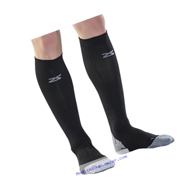 Zensah Tech+ Compression Socks, Black, Large