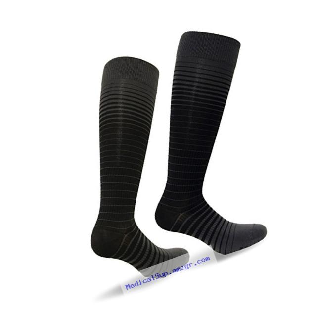 Travelsox Womens Compression Socks TS0967 Shade, Ladies Silver Drystat Dress, Travel, Play, Black, Medium