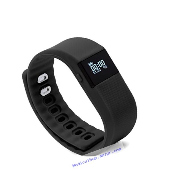 BlueWeigh Rainbow Fitness Activity Tracker with Sleep Monitor, Black