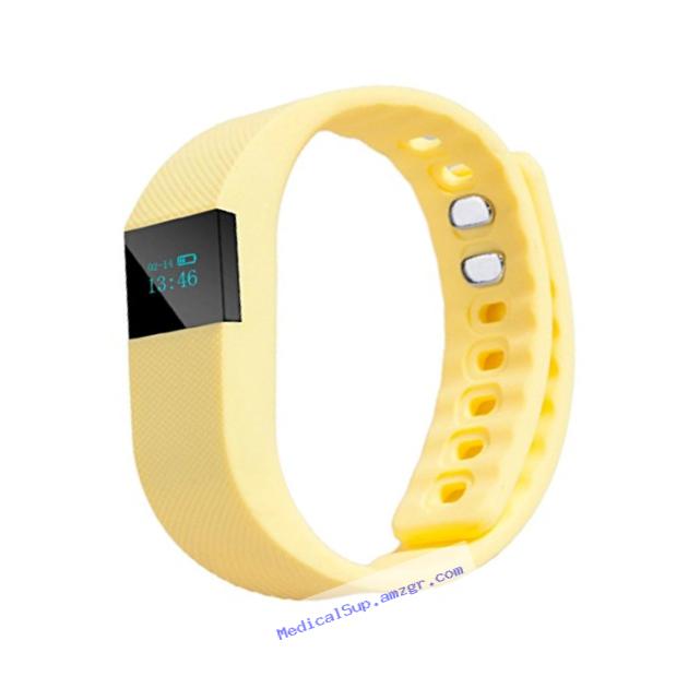 Lookatool Smart Wrist Band Sleep Sports Fitness Activity Tracker Pedometer Bracelet Watch, Yellow