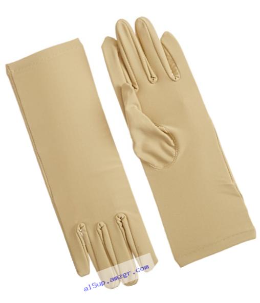 Rolyan Compression Gloves, Pair of Small Full Finger, Wrist Length Edema Gloves with Seams on Inside for Wearing Under Clothes, Glove Set for Lymphedema, Arthritis, and Swelling