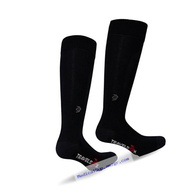 Travelsox Adult Compression Socks, Large, Black TSC1000HC