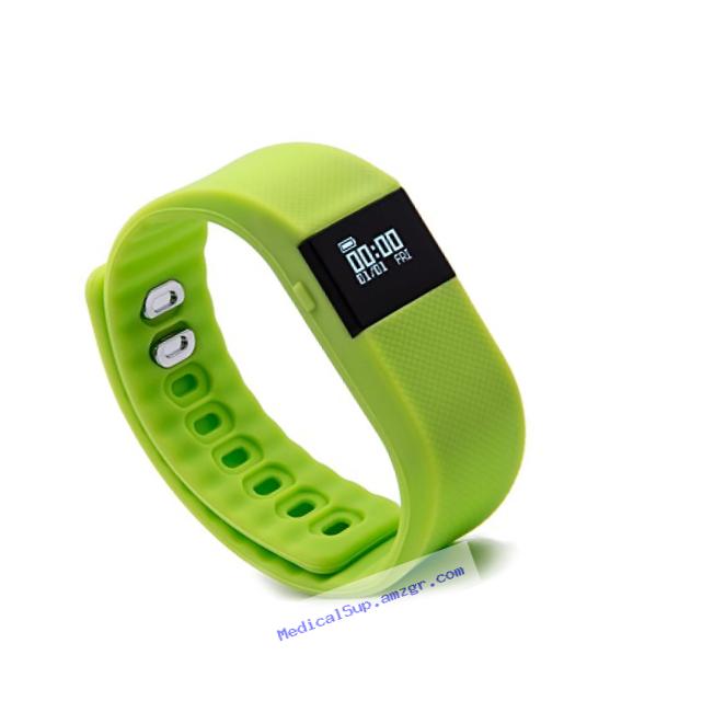 BlueWeigh Rainbow Fitness Activity Tracker with Sleep Monitor, Green