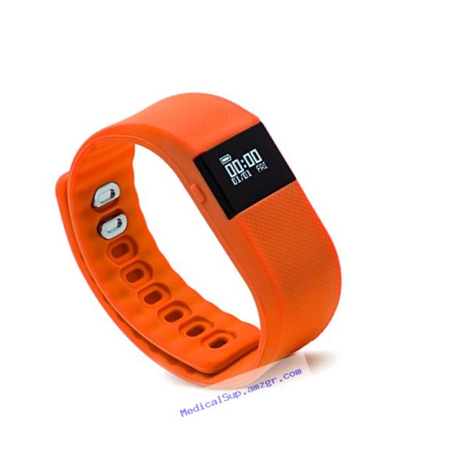 BlueWeigh Rainbow Fitness Activity Tracker with Sleep Monitor, Orange