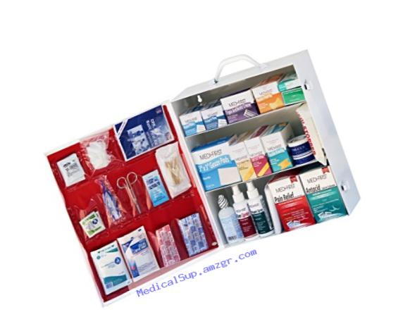 Medique 745M1, 3-Shelf Industrial First Aid Cabinet, Filled