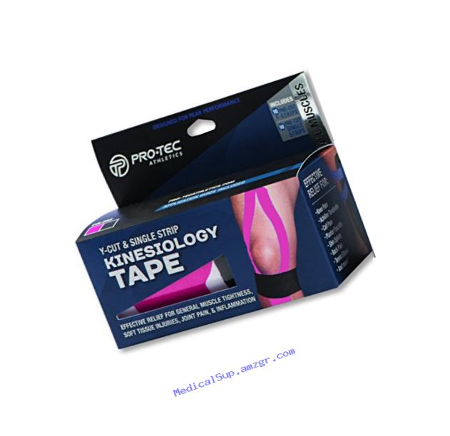 Pro-Tec Athletics Pre-Cut Kinesiology Tape (Black/Pink)