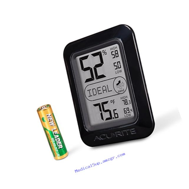 AcuRite 01130M Digital Hygrometer and Thermometer, Black