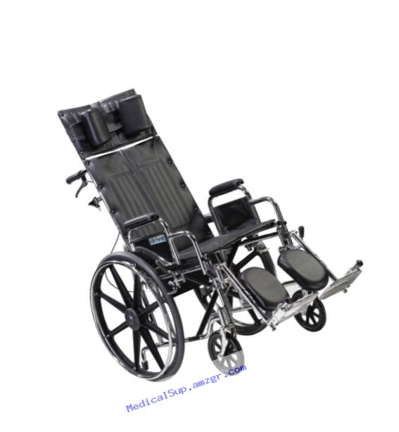 Drive Medical Sentra Reclining Wheelchair with Various Arm Styles and Elevating Legrest, 22