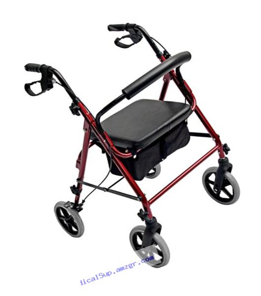 Accela 4 Wheeled Rollator with Extra Wide Base