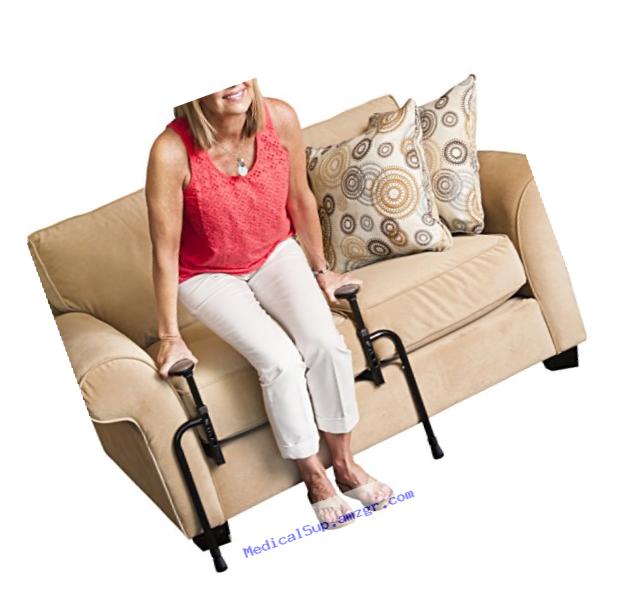 Stander EZ Stand-N-Go - Ergonomic Stand Assist Handles + Adjustable Standing Mobilty Aid for Couch Chair & Sofa & Living Room Grab Bar
