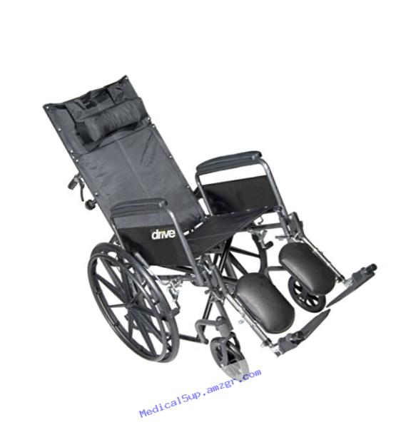 Drive Medical SSP18RBDFA Silver Sport Reclining Wheelchair with Elevating Leg Rests