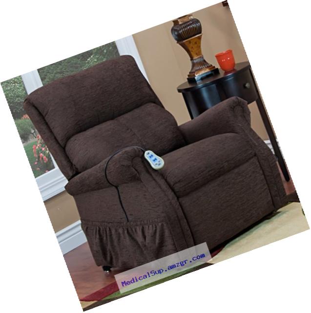 Med-Lift 11 Series 2 Way Reclining Lift Chair, Chocolate, Vibration and Heat, 135 Pound