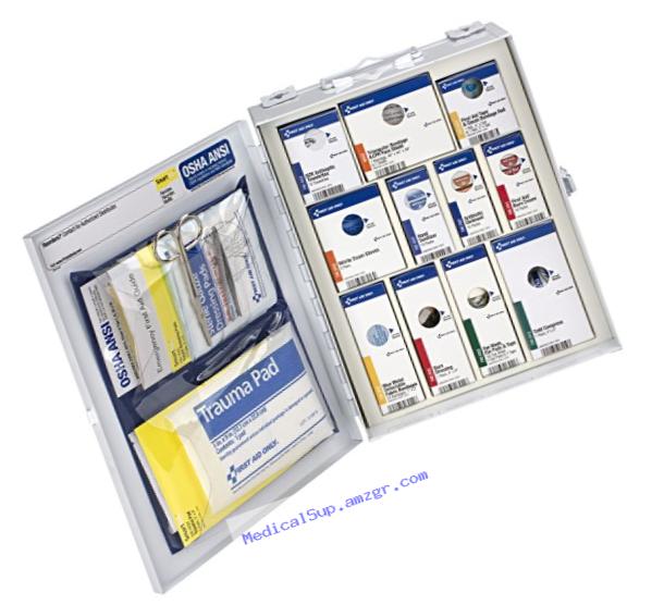 First Aid Only 90658 ANSI 2015 Compliant Medium Metal SmartCompliance Food Service First Aid Cabinet without medications