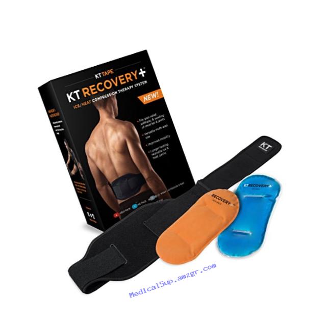 KT TAPE KT Recovery+ Ice/Heat Compression Therapy System with Adjustable Wrap, Black